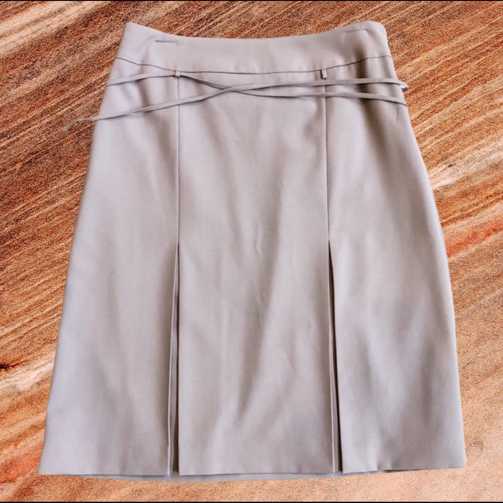 ANN TAYLOR Lgt Purple/Grey Skirt small belt pleats